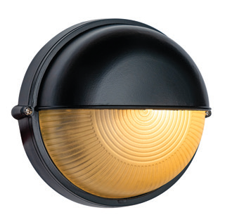 Round Small Eyelid Bulkhead 180mm Black E27, view 2