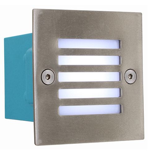 Square Grid Foot Light 70mm Satin Chrome LED