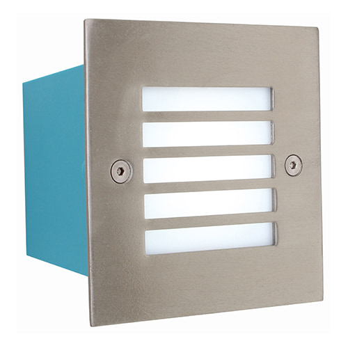 Square Grid Foot Light Satin Chrome LED