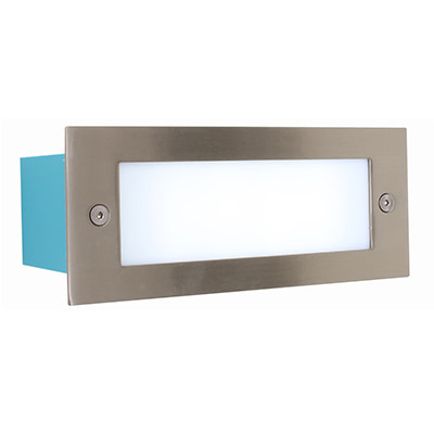Rectangular Plain Foot Light Satin Chrome LED