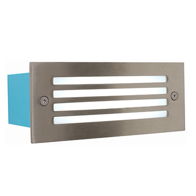 Rectangular Grid Foot Light Satin Chrome LED