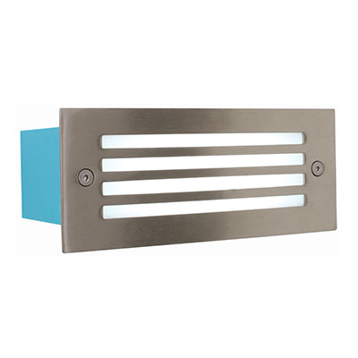 Rectangular Grid Foot Light Satin Chrome LED