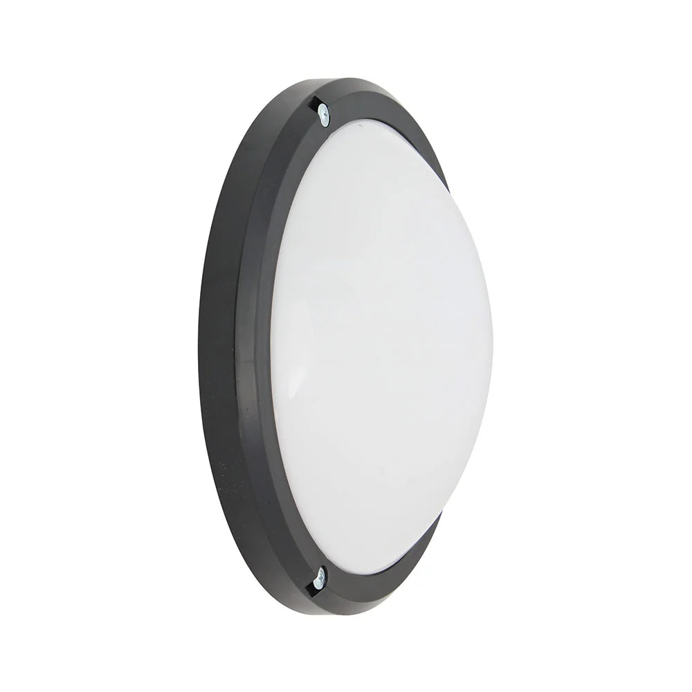 ABS Round Bulkhead 270mm Opal & Black 1x15W