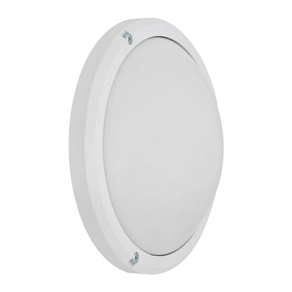 ABS Round Bulkhead 270mm Opal & White 1x15W