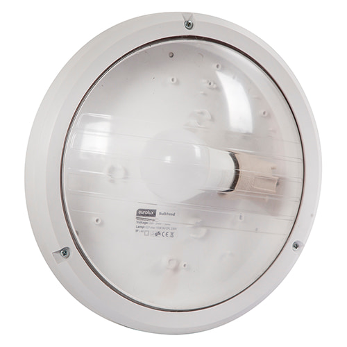 ABS Round Bulkhead 270mm Clear & White 1x15W