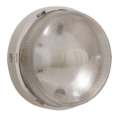 Glass Round Bulkhead White E27