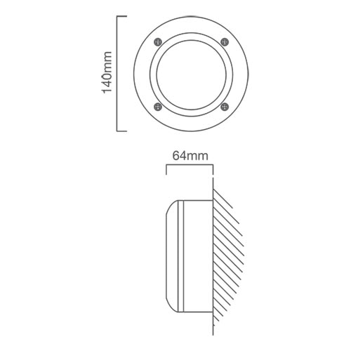 Fumagalli Extraleti 100 Footlight Round Black, Dimension drawing (CAD)
