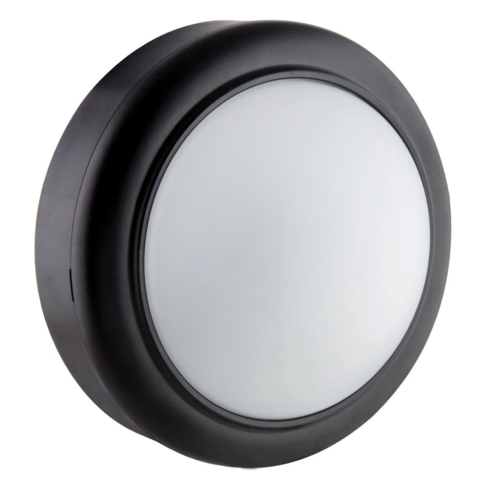 Round Bulkhead 140mm Black LED 8W