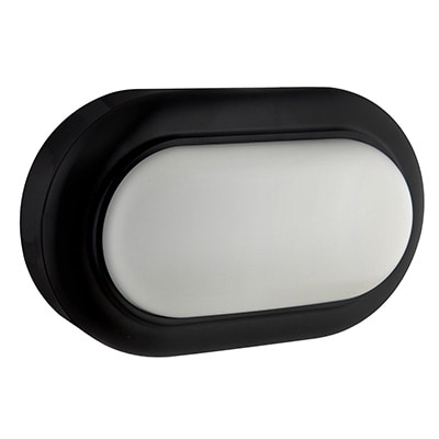 Oval Bulkhead 170mm Black LED 8W