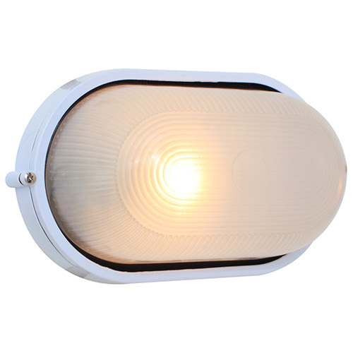 Oval Large Plain Bulkhead 280mm White E27