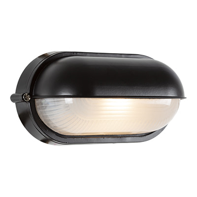 Oval Small Eyelid Bulkhead 210mm Black E27