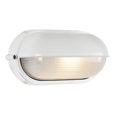 Oval Small Eyelid Bulkhead 210mm White E27