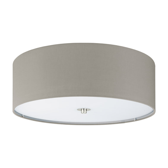 Pasteri Ceiling Light Satin Chrome & Taupe Shade