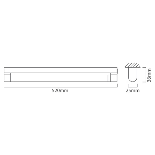 Undercounter Light LED 7W White 4000K, Dimension drawing (CAD)