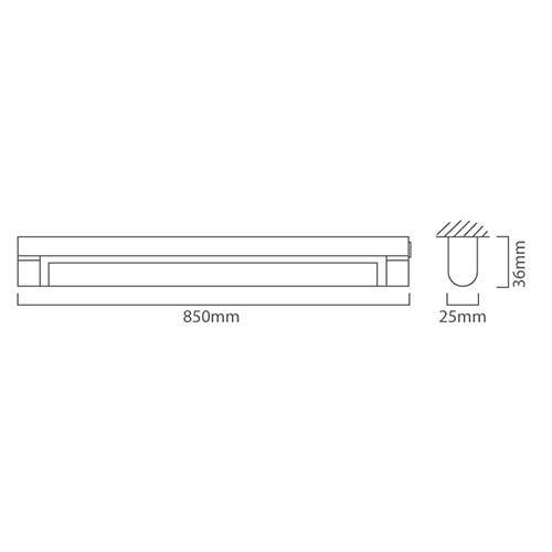 Undercounter Light LED 13W White 4000K, Dimension drawing (CAD)