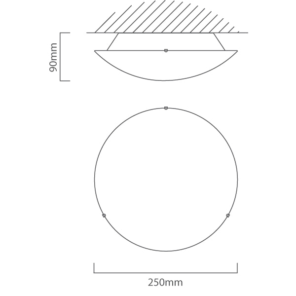 Mosaic Ceiling Light White (Sell in PDQ of 8 only), Dimension drawing (CAD)