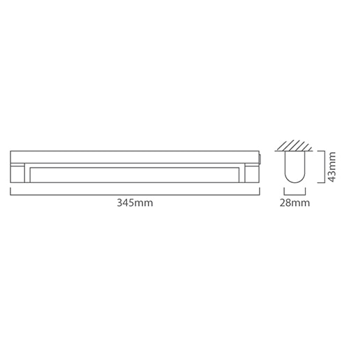 Undercounter Light White LED 3.6W, Dimension drawing (CAD)