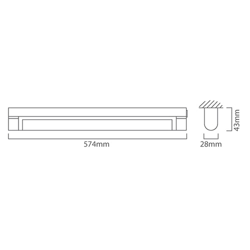 Undercounter Light White LED 6.12W, Dimension drawing (CAD)
