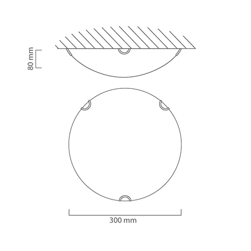 Square Dot Design Ceiling Light White, Dimension drawing (CAD)