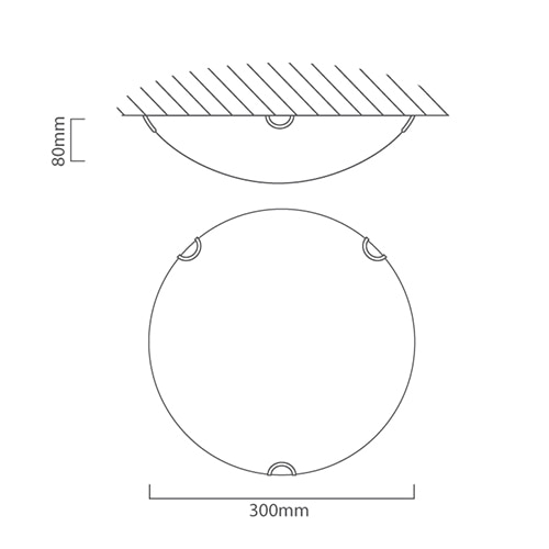 Floral Droplet Ceiling Light 300mm White, Dimension drawing (CAD)