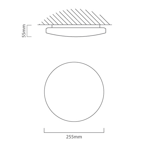 Slim Ceiling Light White LED 12W, Dimension drawing (CAD)