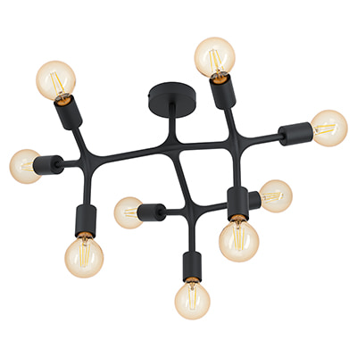 Bocadella1 9LT Ceiling Light Black