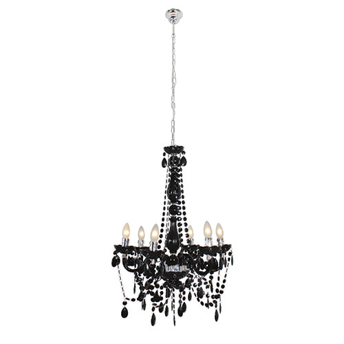 Octave Acrylic 6LT Chandelier Black