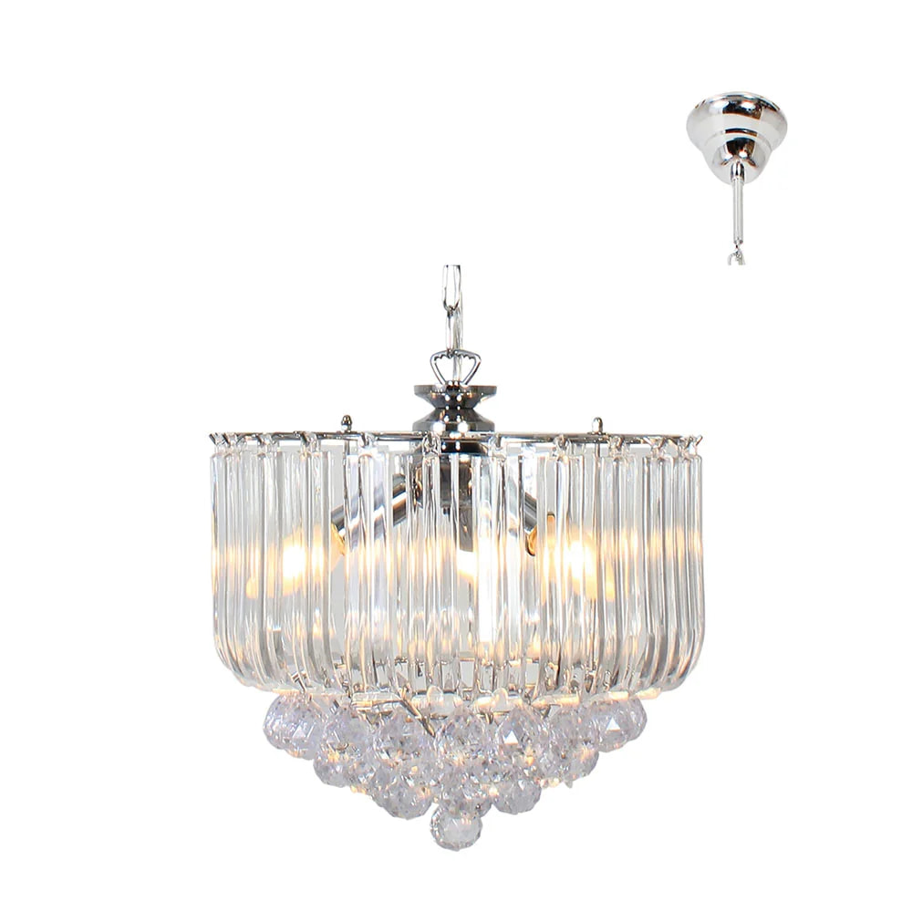 Otis Acrylic 5LT Chandelier Chrome