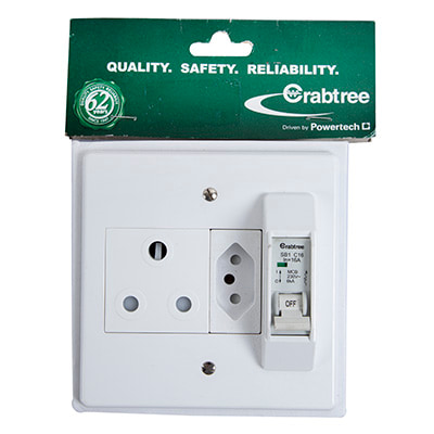 C/T Classic Socket with C/Breaker100x100 Wht