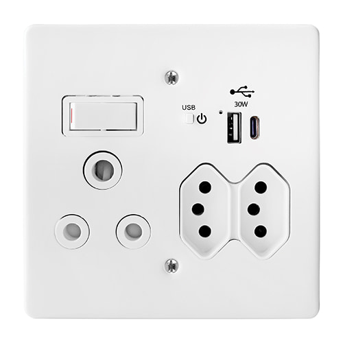 C/T Classic USB Socket (A+C) 30W with Cover Plate