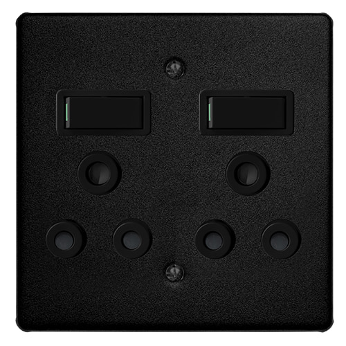C/T Classic Dbl. Socket 16A 100x100 Ferro Black