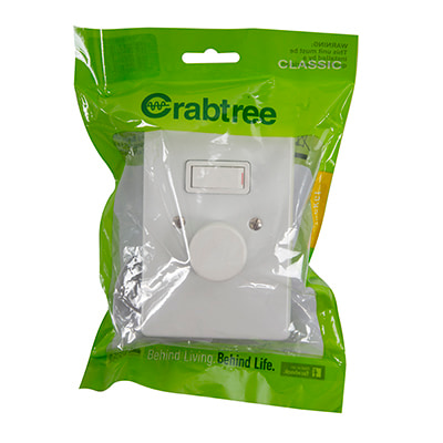 C/T Classic Dimmer 2/3L 500W Rotary LED 50x100 Wht