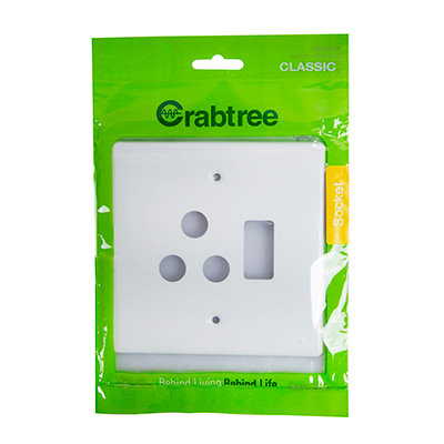 C/T Classic Sng. Socket Coverplate 100x100 White