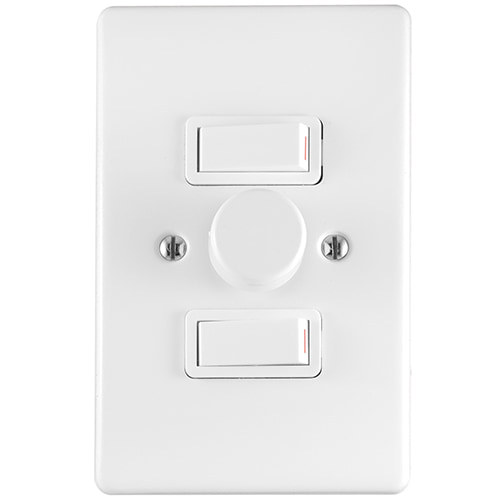 Crabtree Classic 2 Lever Dimmer Switch + Cover 600w White 50x100mm