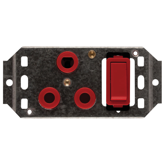 Crabtree Classic Single Dedicated 4x2 Switched Socket on Yoke Red