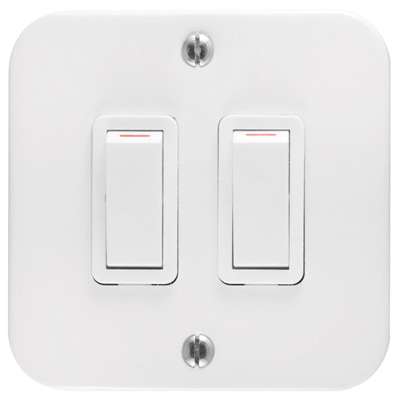 Crabtree Industrial 2 Lever 1 Way Switch 75x75mm