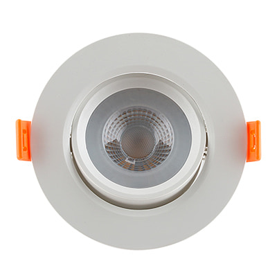 Tilt Round Downlight 90mm Dia White LED 5W 4000K