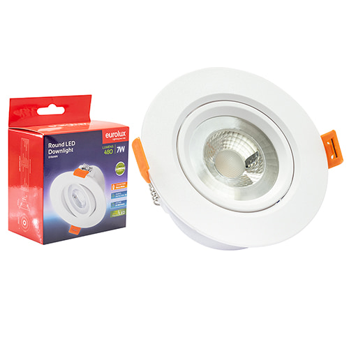 Downlight 95mm Dia White LED 7W 3000K Dimmable