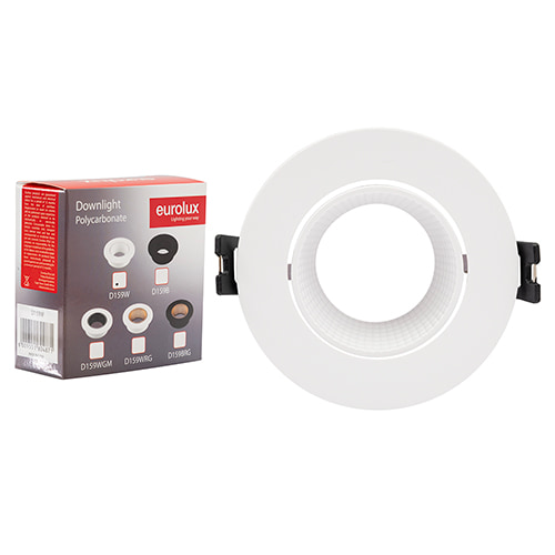 Tilt Polycarbonate Downlight 90mm Dia White Excl L/Holder