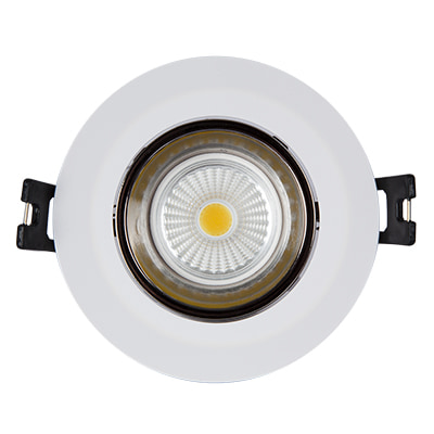 Tilt Polycarbonate Downlight 90mm Dia White/Gun Metal Excl L/Holder