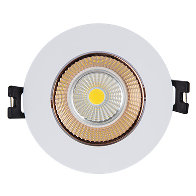 Tilt Polycarbonate Downlight 90mm Dia White/Rose Gold Excl L/Holder