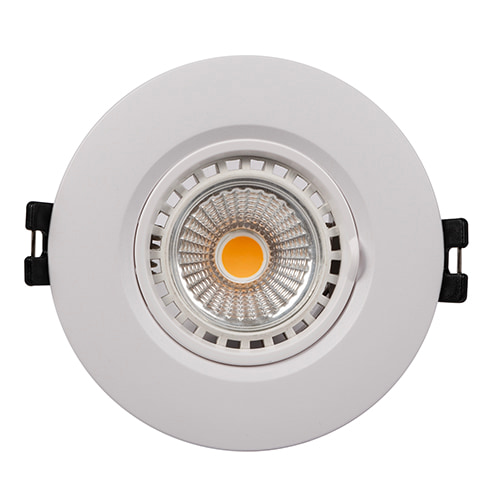 Straight Downlight 90mm Dia White GU10 LED 7W