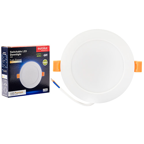 Panel Round Downlight 117mm Dia White LED 6W 3CCT
