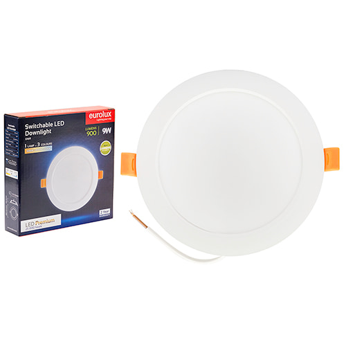 Panel Round Downlight 141mm Dia White LED 9W 3CCT
