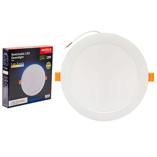 Panel Round Downlight 171mm Dia White LED 12W 3CCT