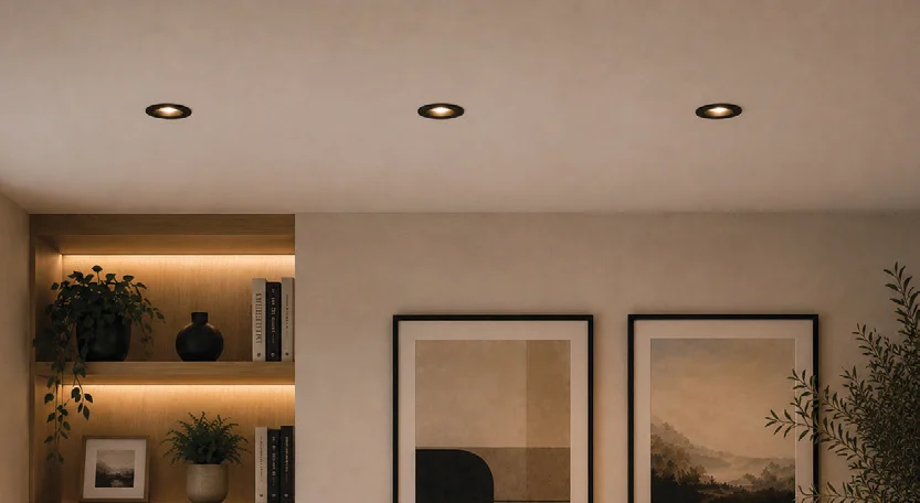Tilt Polycarbonate Downlight 110mm Dia Black, view 2