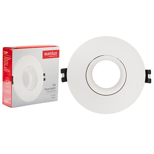 Tilt Polycarbonate Downlight 110mm Dia White