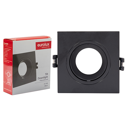 Tilt Polycarbonate Square Anti-glare Downlight 93mm Black