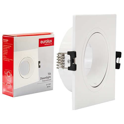 Tilt Polycarbonate Square Anti-glare Downlight 93mm White