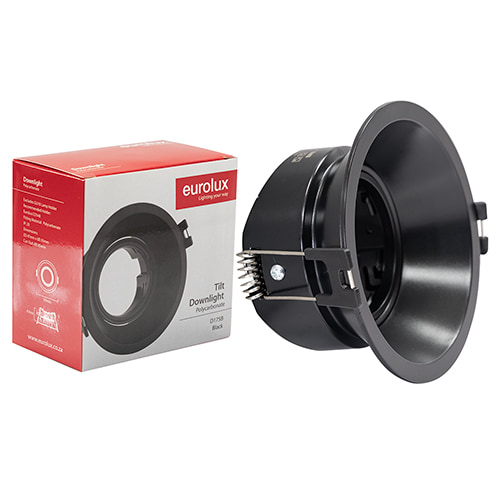 Tilt Polycarbonate Anti-glare Downlight 93mm Dia Black